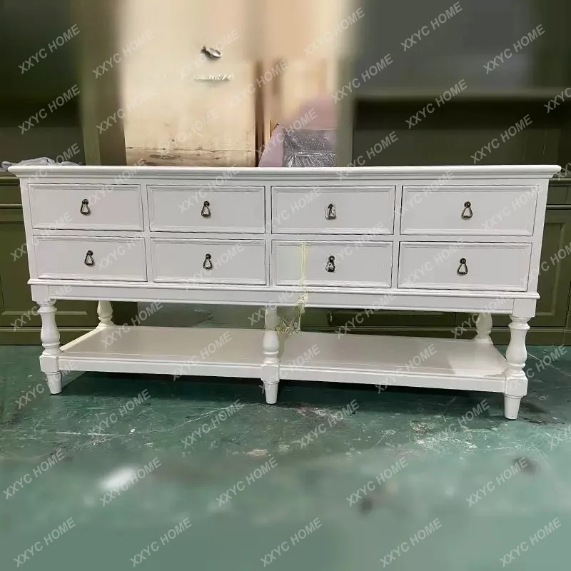 Charl Solid Wood TV Stand Sideboard Buffet Cabinet Modern Light Luxury Living Room Storage
