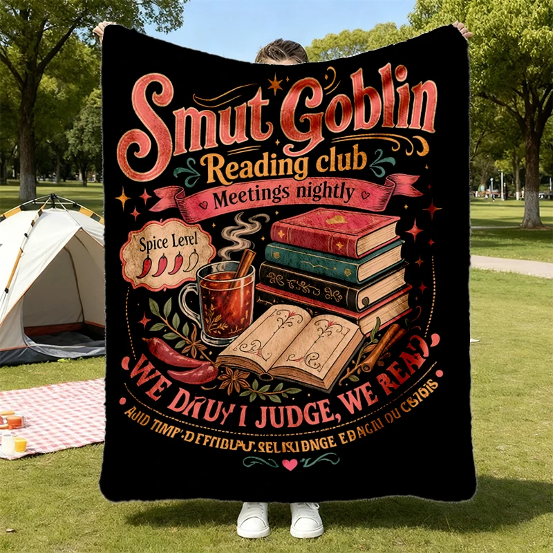 Smut Goblin Reading Club Bookish Flannel Throw, Enemies To Lovers Reader, Spicy Book Club, Literary Reader Gift, One Mor