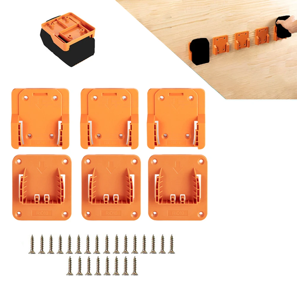 Soporte de batería para montaje en pared, soporte de almacenamiento de batería, colgador de taladro para RIDGID, batería de 18V, herramientas de iones de litio RIDGID de 18V, 6 uds.