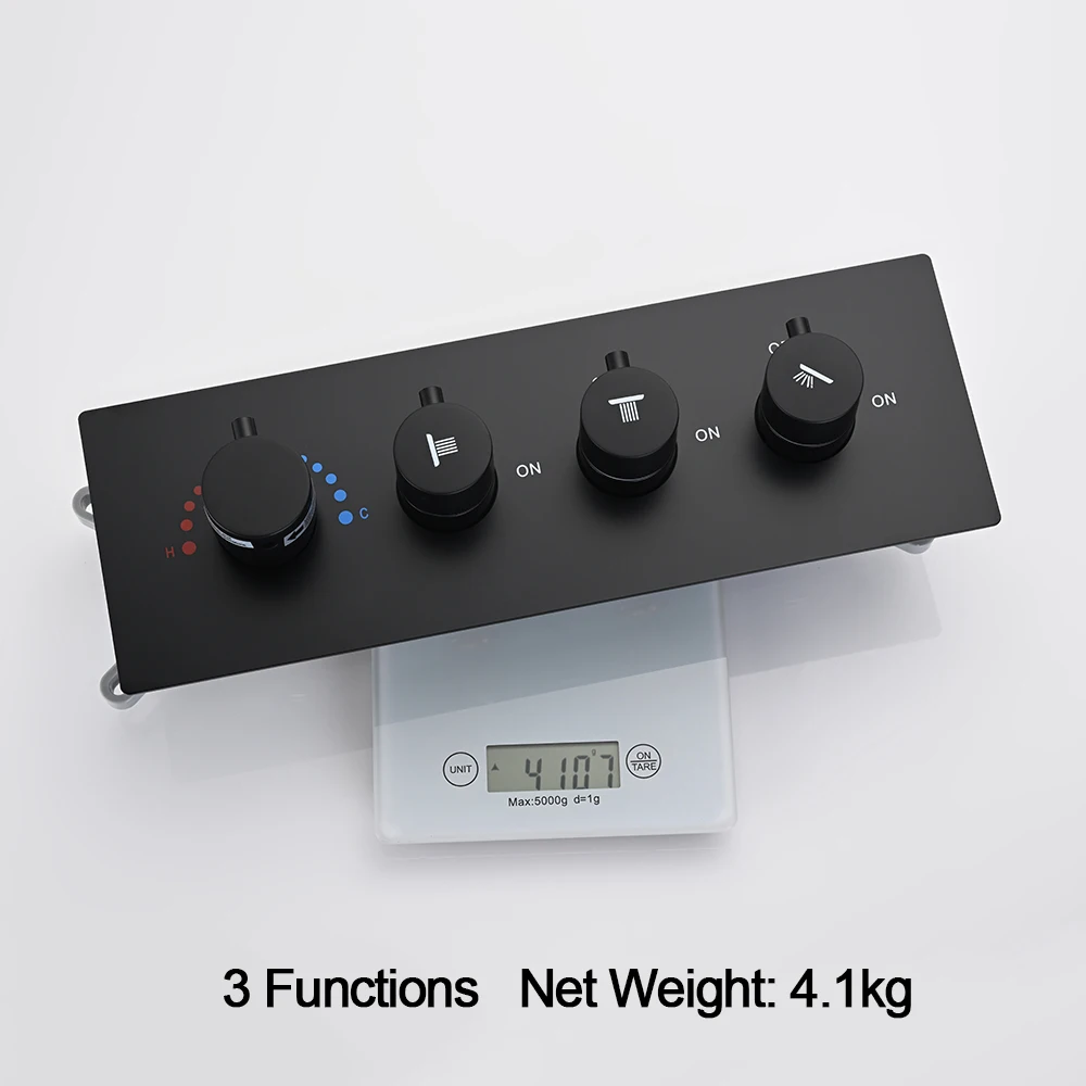 M Boenn Luxury Bathroom Accessories Shower Controller Wall Embedded Faucet Bath Thermostatic Valve Concealed Mixer Brass Black