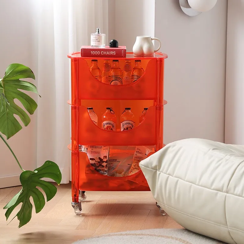 Scandinavian Trolley Living Room Snack Shelf Toy Storage Rack Kitchen Vegetable With Wheels Removable Storage Shelf