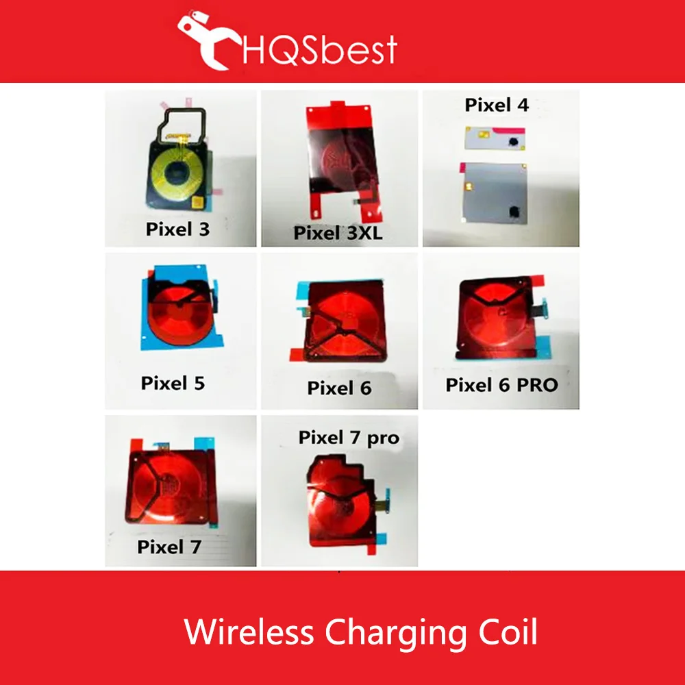 NFC 무선 충전 코일 칩 플렉스 케이블 수신기 안테나 교체, 구글 픽셀 3 3XL 4 4XL 5 6 6 프로 7 프로 