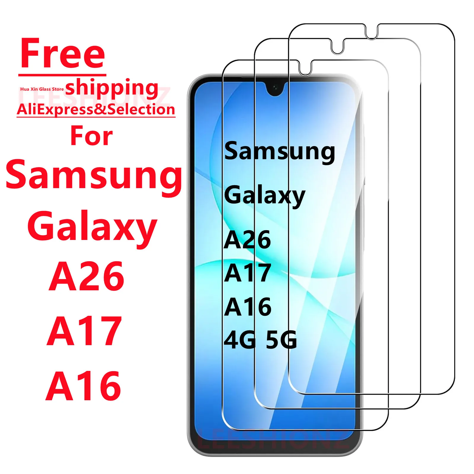 

tempered glass screen protector for Samsung Galaxy A26 A17 A16, 1 to 4PCs
