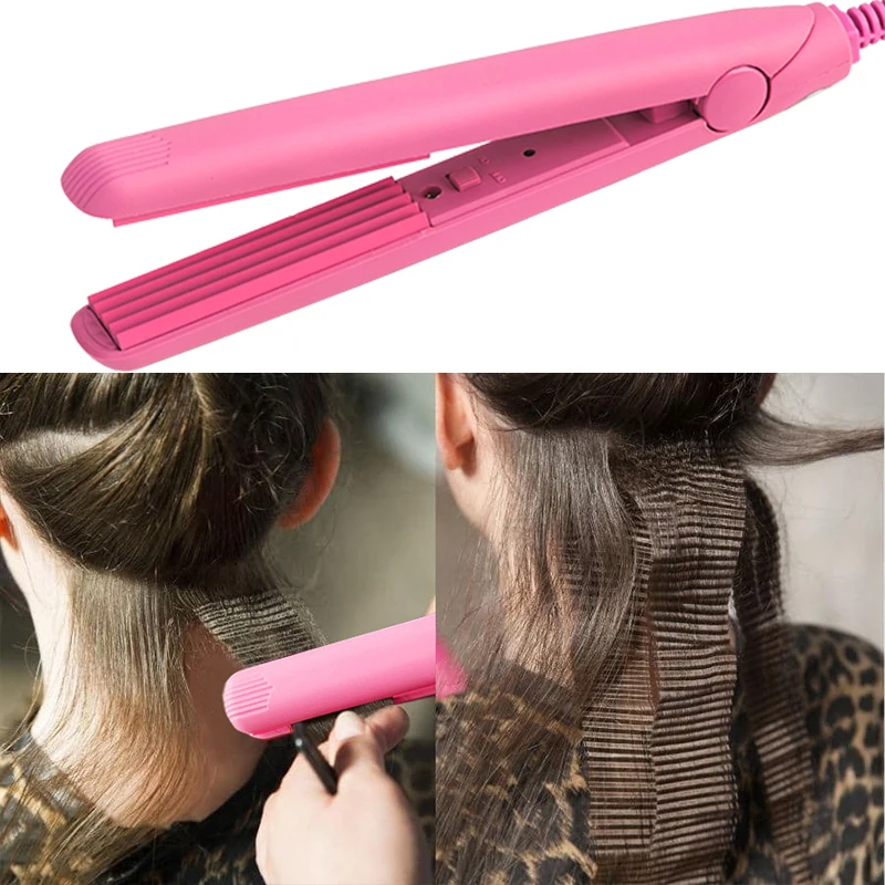 Pink Mini Crimp Iron Corrugation Ceramic Tourmaline Curler Corn Messy Small Corrugated Splint Fluffy Hair Styling Tools 110-220V