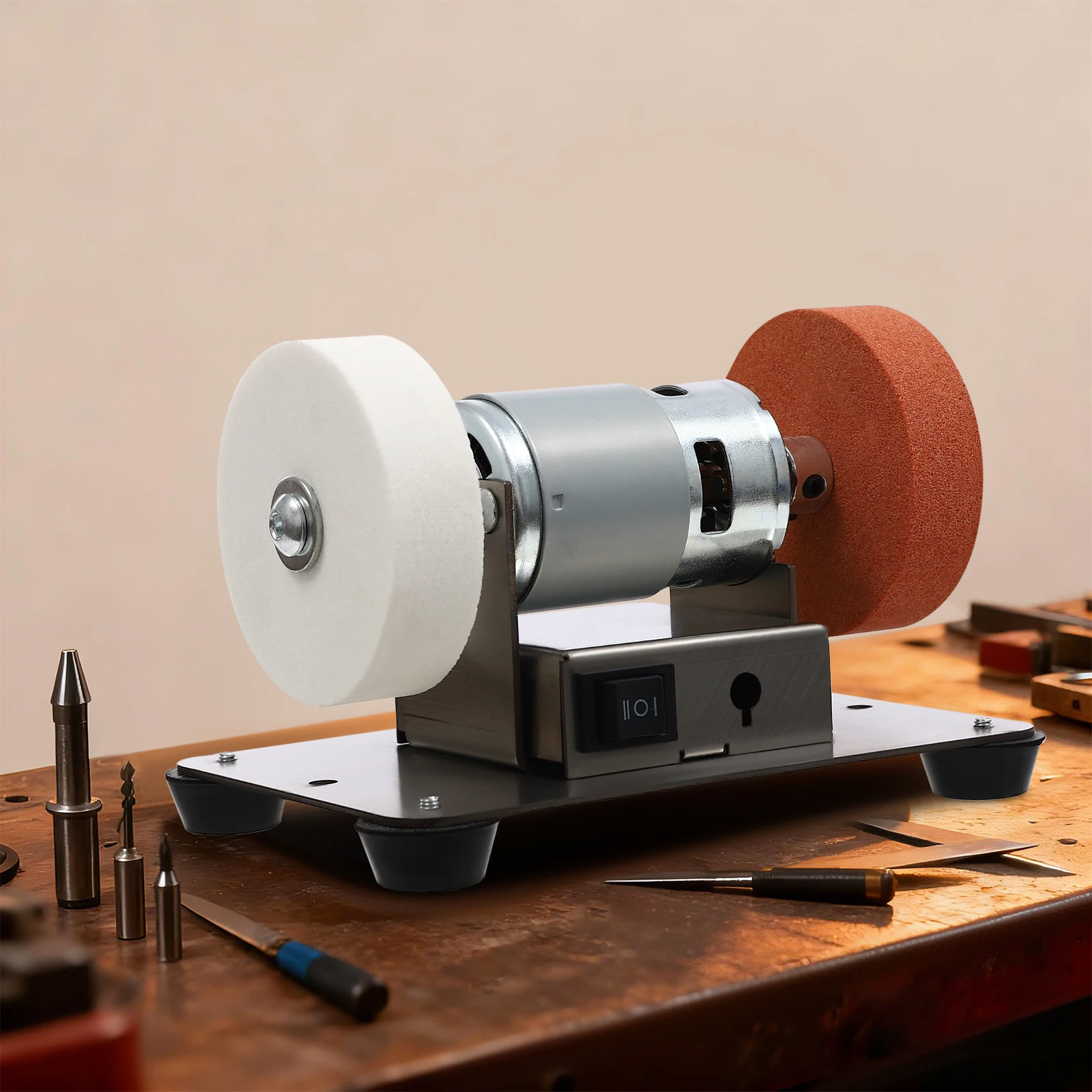 

Настольный шлифовальный станок 96 Вт, 3000-6000 об/мин, с регулируемой скоростью, реверсом, для полировки и шлифовки металла