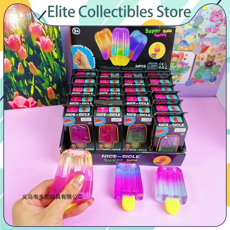 Hot Ice Cream Bar Squishy Toy Soft Tpr Fruit Popsicle Squeeze Toy Adult Stress Relief Sensory For Office Home Daily Relax Toys