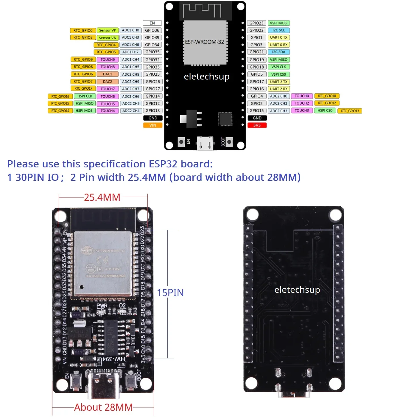 ESP32 Din Rail Mounting DIN35 C45 Rail Expansion Board for Arduino WROOM -32 Development Board 3.96 Screw Terminal Block Adapter