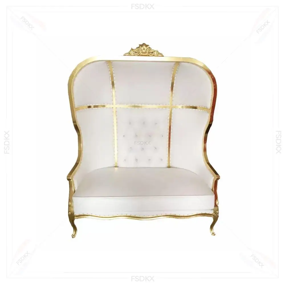 Events Furniture King Throne Chair High Back Throne Sofa Chairs Luxury Royal Wooden King and Queen Wedding Sofa Chairs