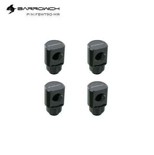 BARROWCH 6 stücke 90 Grad G1/4 \'\'360 Dreh Armaturen, computer Fall Flüssigkeit Kühlung Schleife Kit Bauen Stecker, FBWT90-MR