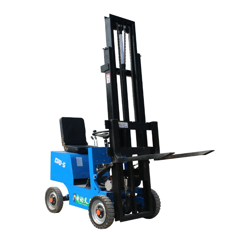 

Small electric simple forklift four-wheel stacker hydraulic lift household loading and unloading truck