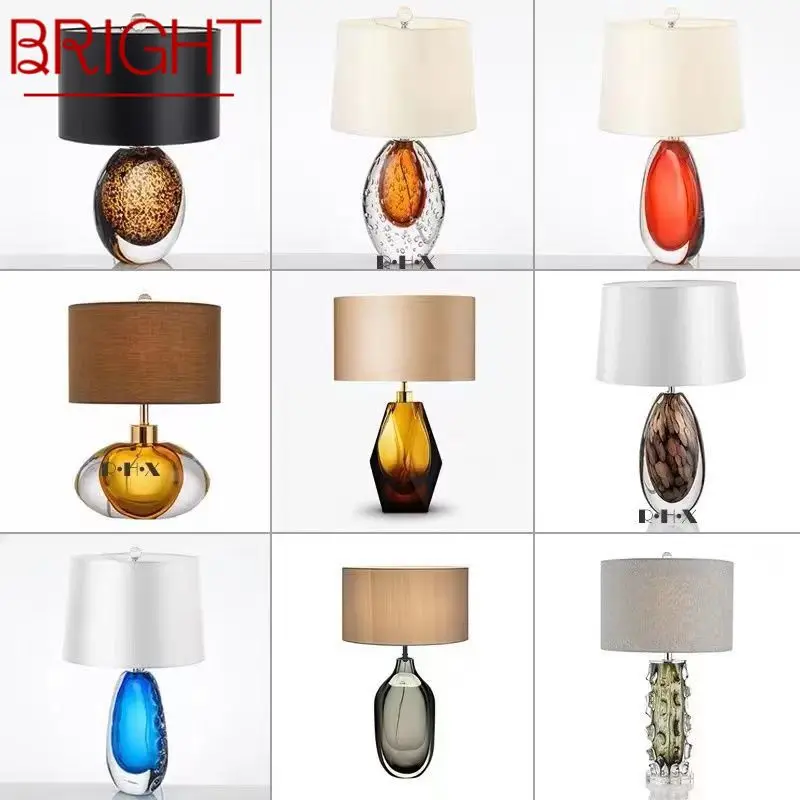 

BRIGHT Nordic Glaze Table Lamp Modern Art Iiving Room Bedroom Study Hotel LED Personality Originality Desk Light