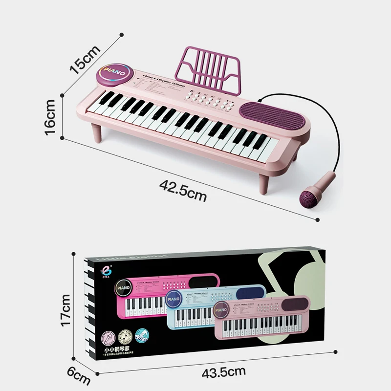 Children\'s Piano Keyboard 37 Keys Multifunctional Electronic Piano with Microphone Children\'s Early Education Educational Toys