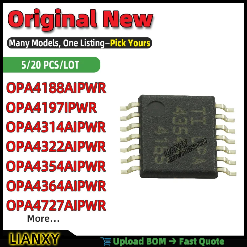 OPA4314AIPWR OPA4354AIPWR OPA4322AIPWR OPA4727AIPWR OPA4364AIPWR OPA4197IPWR OPA4188AIPWR OPA4830IPWR OPA4180IPWR TSSOP-14