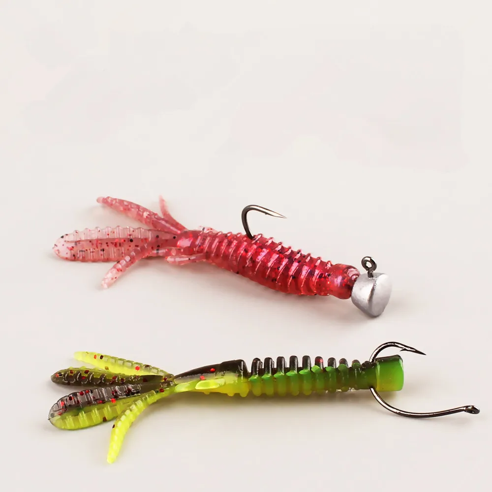 Angeln Köder Float Garnelen Weichen Köder Drop-shot Ned Rig Wurm Künstliche Köder 6 cm 7 cm Fügen Salz fisch Lockstoff Lot 10 Stück Verkauf – Detail 1