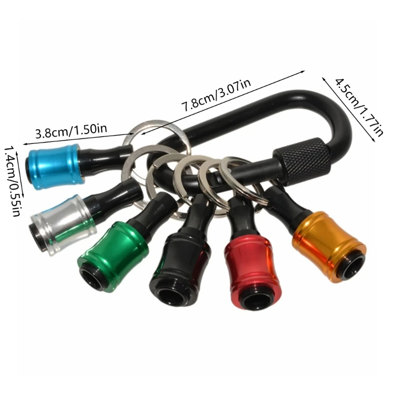 F92C Keychain Extension Bar อลูมิเนียมโลหะผสมไขควงบิตตัวยึดชุดสว่านแบบพกพา