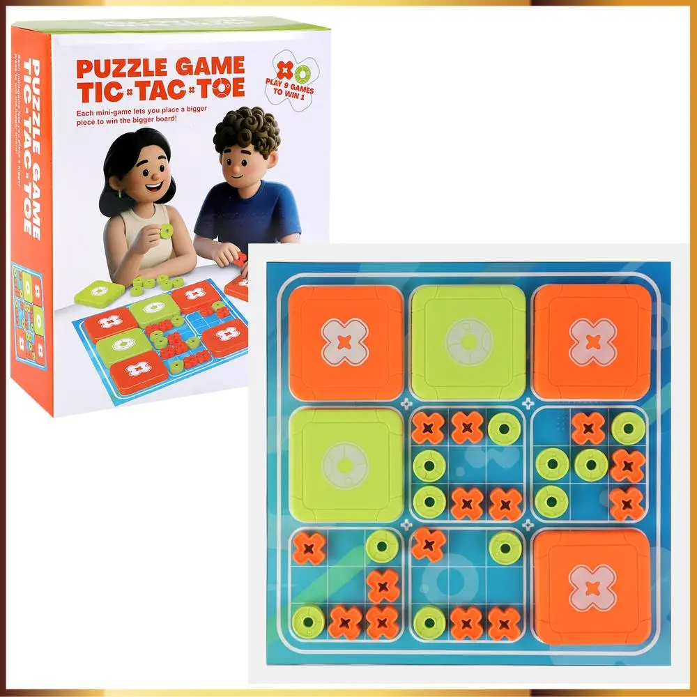 

Игра Tic Tac Toe Bolt, оригинальная портативная игра-головоломка 3-в-1, удобный для путешествий набор настольных игр для рождественской игры в ночь