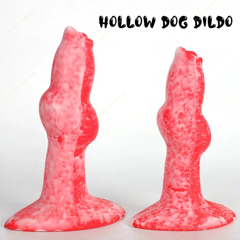 Soft Penis Sleeve Dog Jj Hollow Soft Wear Penis Simulation Couple Fun Reusable Condom Real Animal Dick Silicone Sleeve For Man