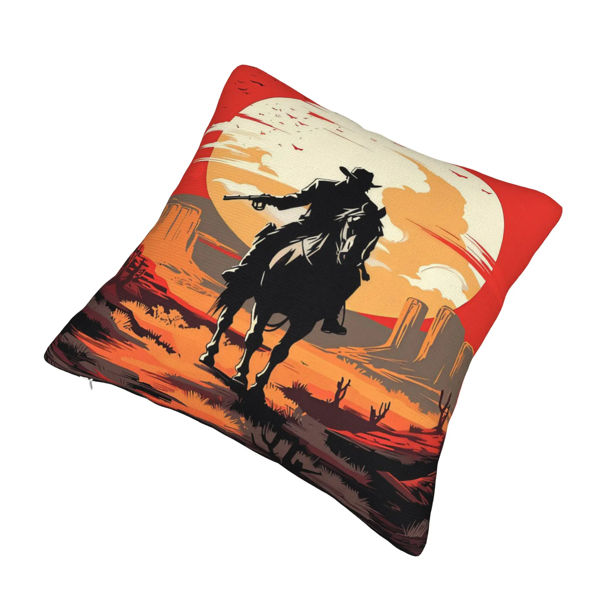 Wild West Canyon Nordic Throw Pillow Covers Bedroom Decoration Vintage Arthur Morgan Chair Cushion