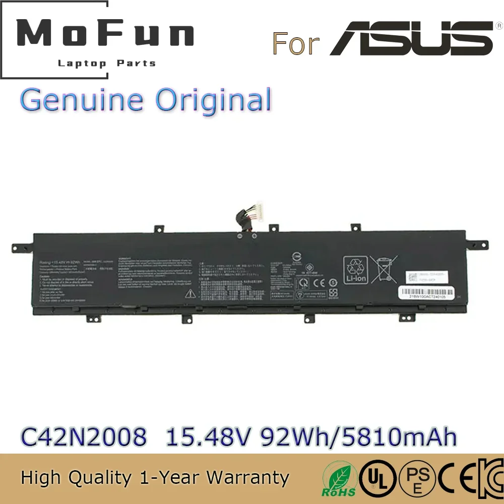 

Brand New Original C42N2008 15.48V 92Wh Laptop Battery for Asus ZenBook Pro Duo 15 OLED UX582 UX582LR 0B200-03840000 etc.