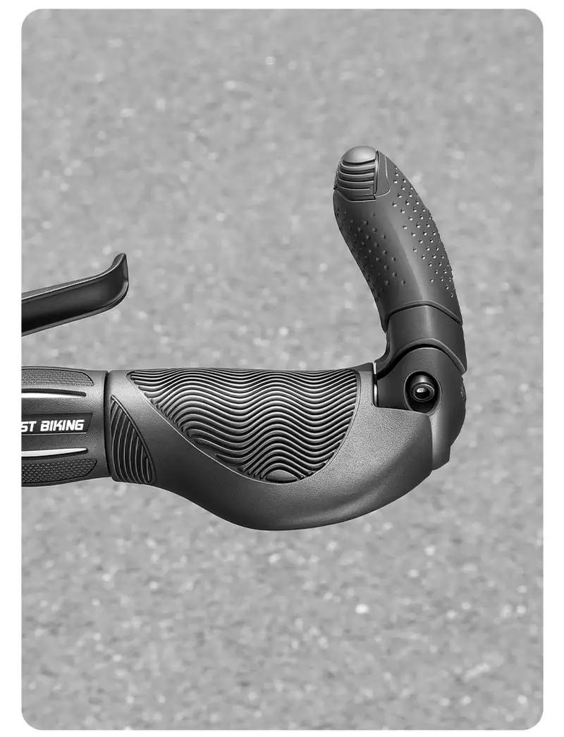 WEST BIKING Asymmetrische Fahrradgriffe mit Ruhestange 132mm Lang 95mm Kurz Drehgriffkompatibel MTB City Faltfahrrad Griffe – Detail 19