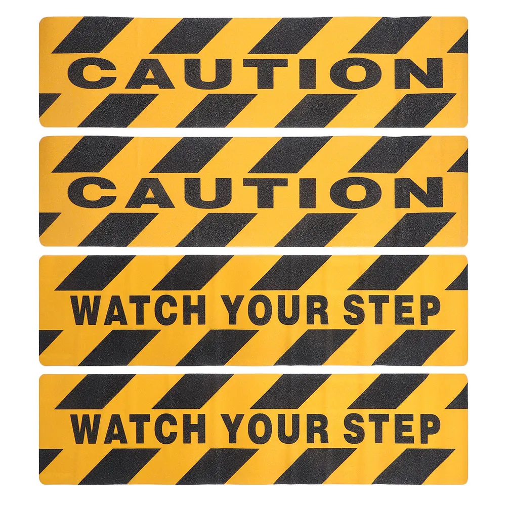 Fita antiderrapante de pvc, 4 unidades, observe seu passo, piso, escada, aviso de segurança, tiras adesivas antiderrapantes para degraus ao ar livre, escadas
