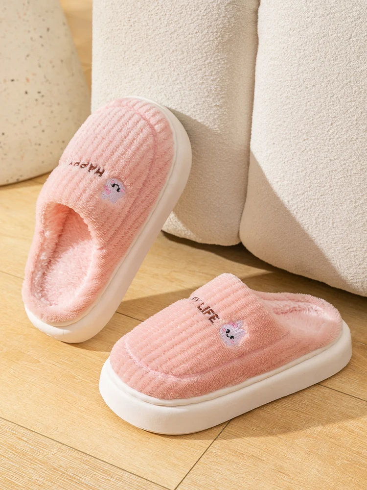 Winter Home Cotton Slippers for Women\'s Indoor Soft Sole, Non slip, Warm, Not Tired, Simple Couple Cotton Shoes for Men