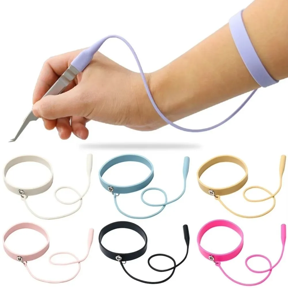 

Elastic Silicone Wrist Strap Firm Protector Design Lashes Extension Supplies Stretch Durable Eyelash Tweezers Protector