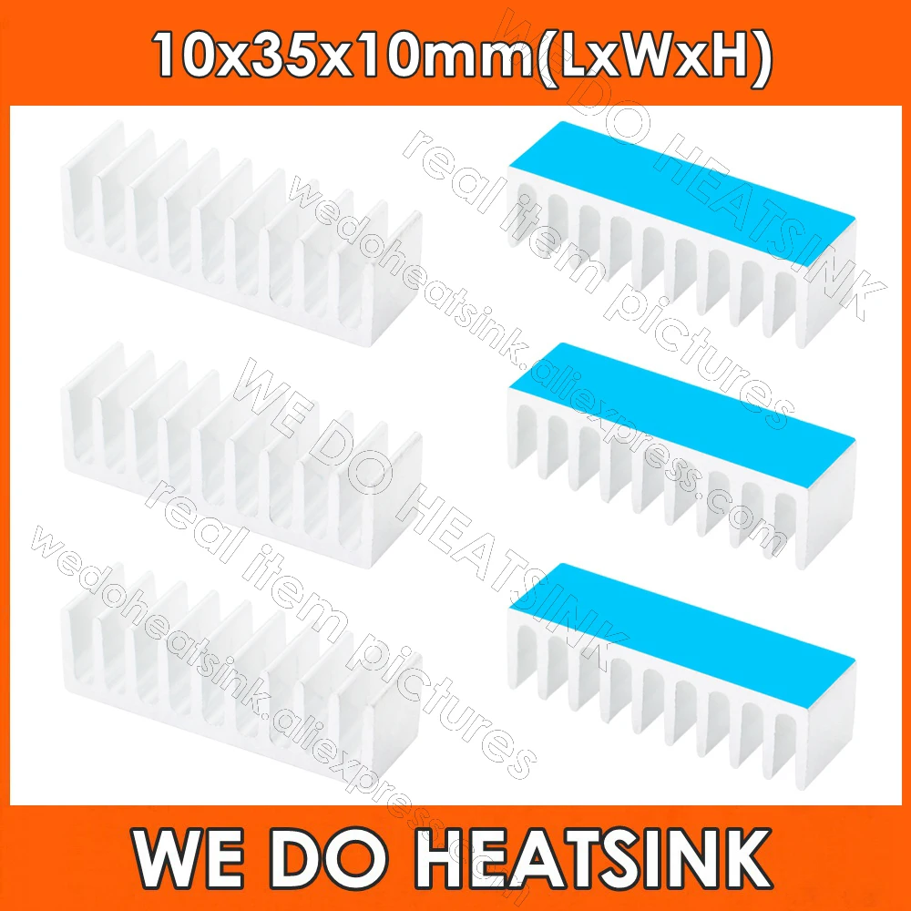 

Wholesale 10x35x10mm Silver Aluminum IC DIP Heatsink Radiator With Thermally Conductive Adhesive Transfer Tape Applied