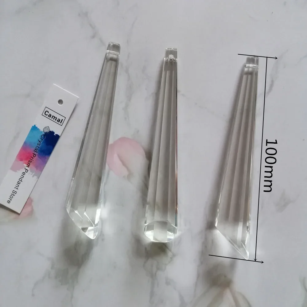 Camal 10pcs 100mm/3.93inch Corbels Shape Clear SunCatcher Crystal Prisms Pendant Chandelier Lamp Lighting Hanging Parts Decor