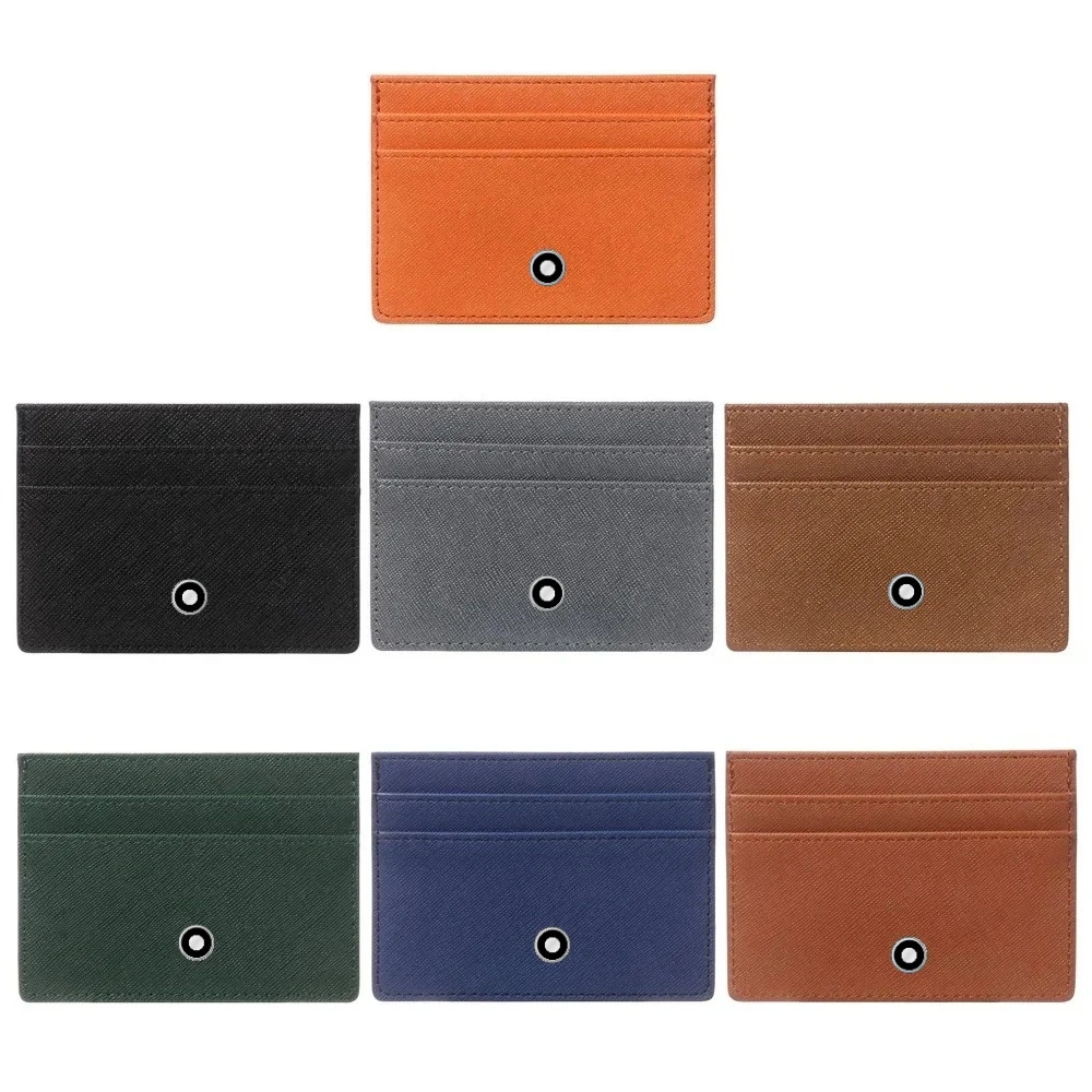 Carteras delgadas minimalistas de cuero para hombre y mujer, monedero, tarjetero de negocios, tarjetero de identificación, cartera de almacenamiento de tarjetas de doble cara, alta calidad