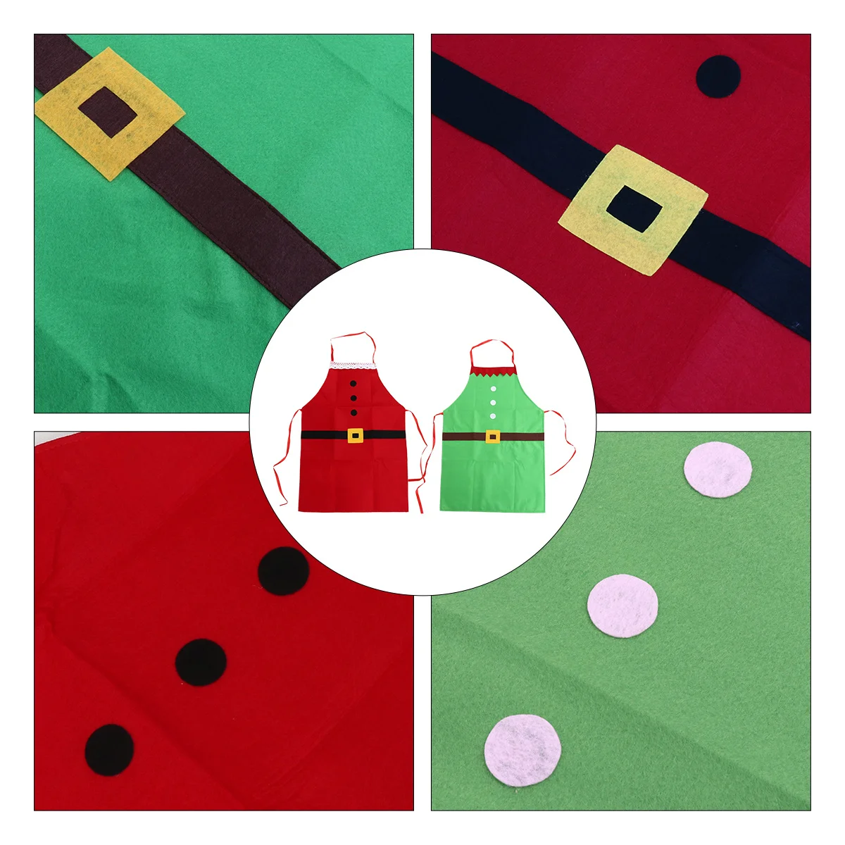 

2 pcs Christmas Aprons Santa Clause Elf Kitchen Apron For Holiday Xmas Cooking Decor Print Comfortable Eco Friendly