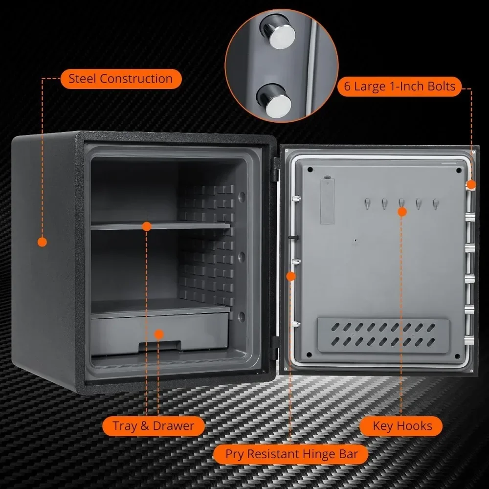 Cassaforte per armadietto da 5.48 piedi cubi, cassaforte per la casa Extra Large, cassaforte impermeabile ignifuga con tastiera programmabile e scatola di blocco interna