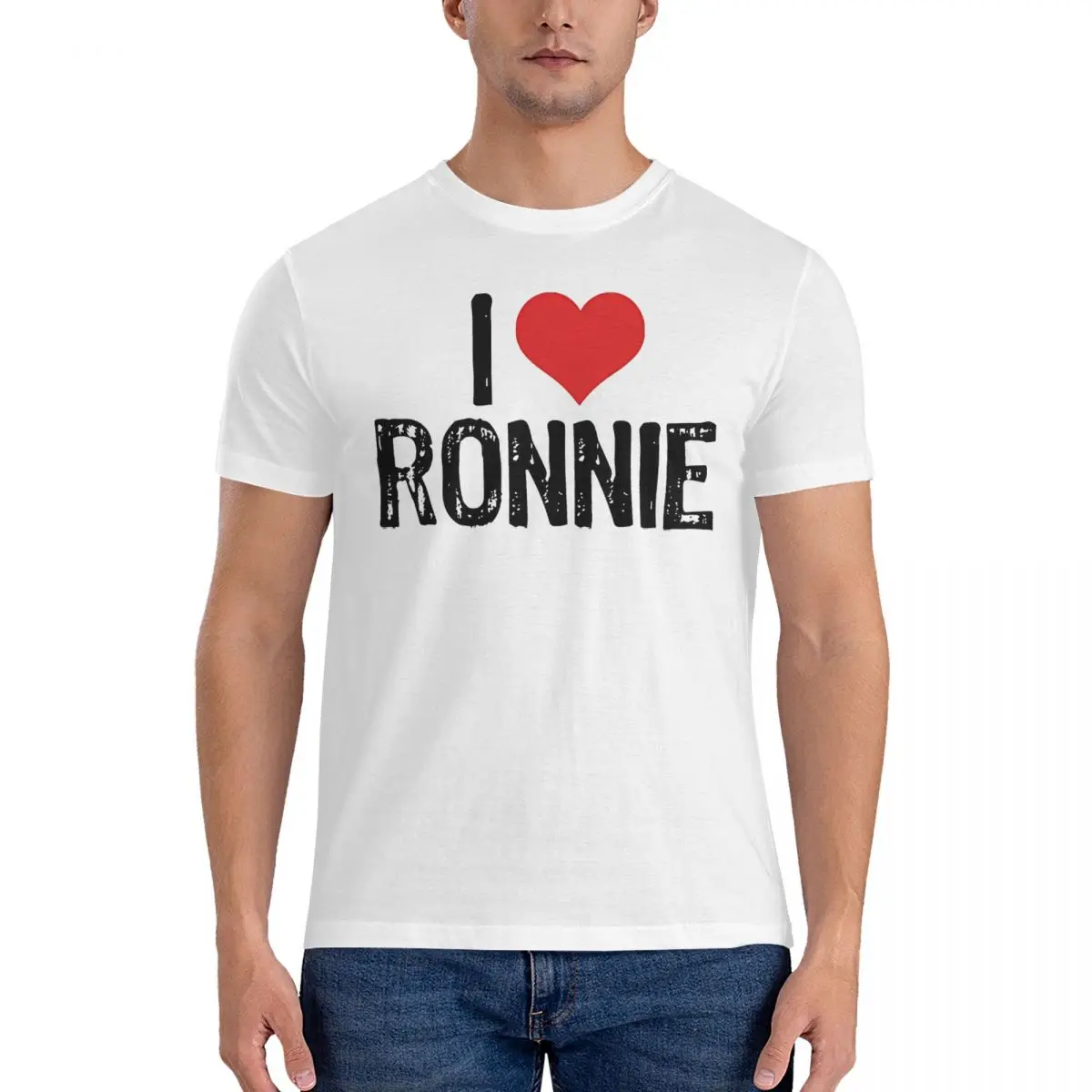 I Love Ronnie Men T Shirts Ronnie Coleman Leisure Tees Short Sleeve Crewneck T-Shirts Cotton Gift Idea Clothes