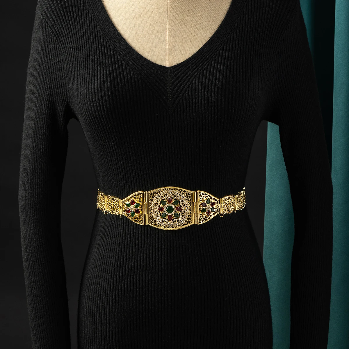 Luxury Vintage Metal Caucasian Ethnic Style Women'S Body Jewelry Length Adjustable Wedding Dress Waist Chain Arabian Bridal Belt image 3