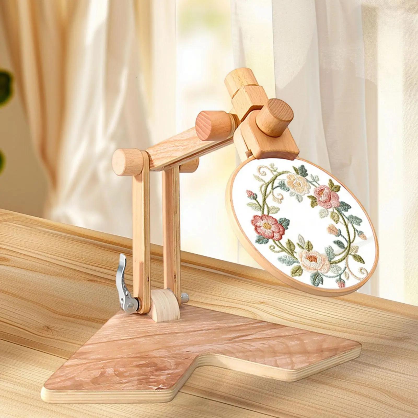 

Wooden 360° Rotatable Embroidery Stand Accessories Portable Stitching Holder