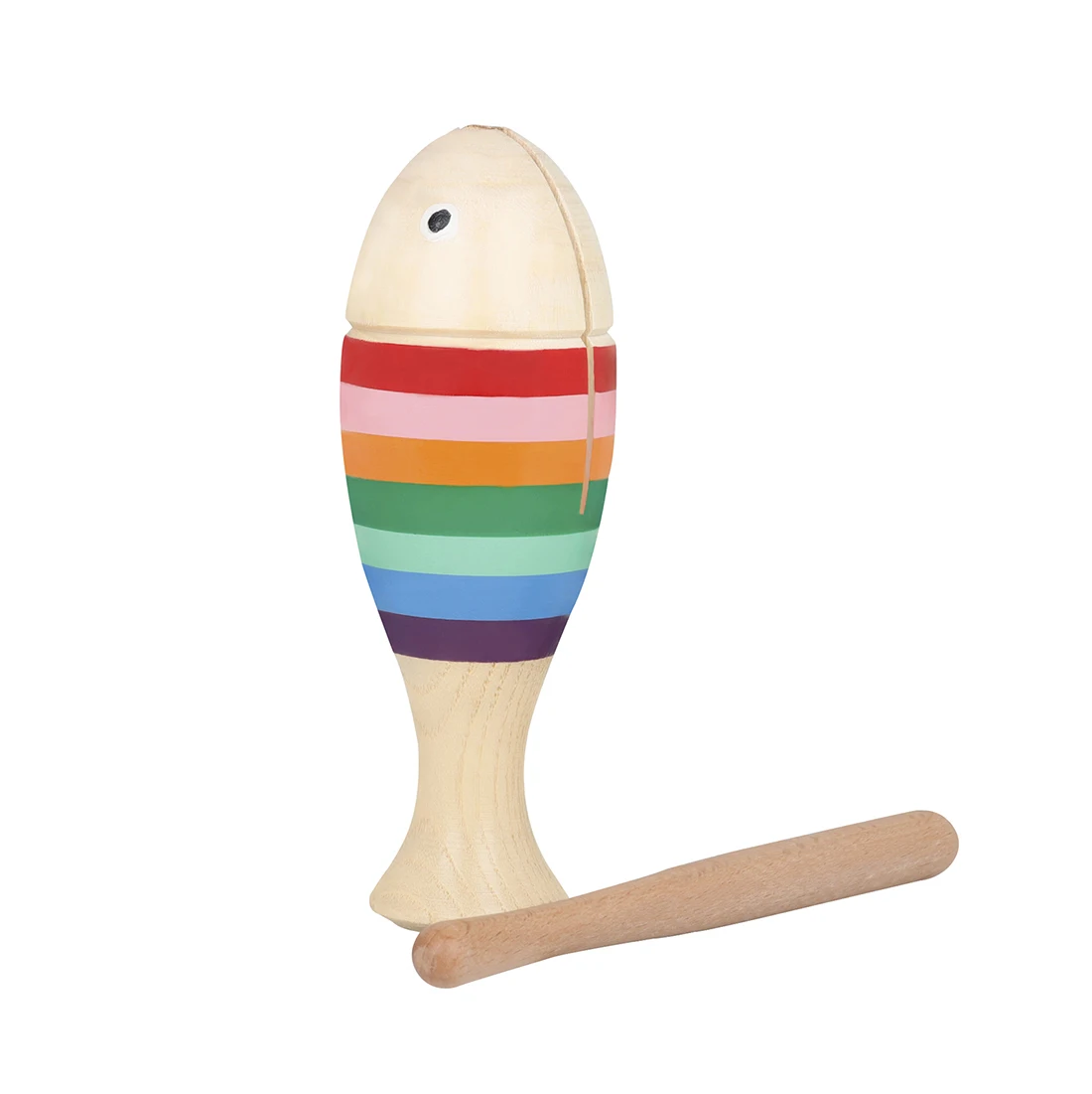 Mainan Anak-anak Orff Ikan Pelangi Mainan Knockout Mainan Ikan Kartun Kayu Solid Instrumen Orff Bahan Ramah Lingkungan