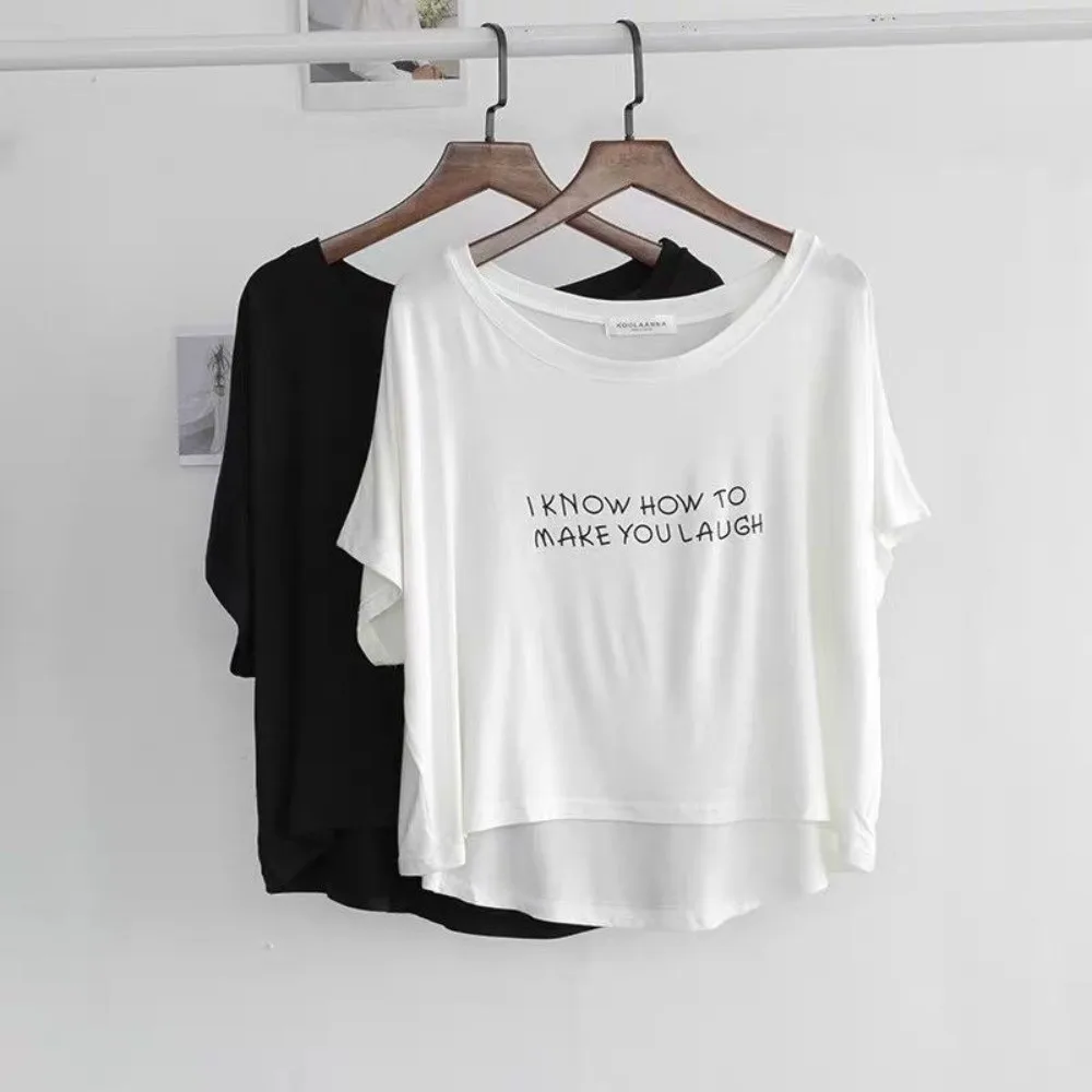 Belly Button Baring Korean Mask Shirt Loose Fit Short Sleeve High Waist T-shirt High Waist Soft Cotton Loose Short Sleeve Top