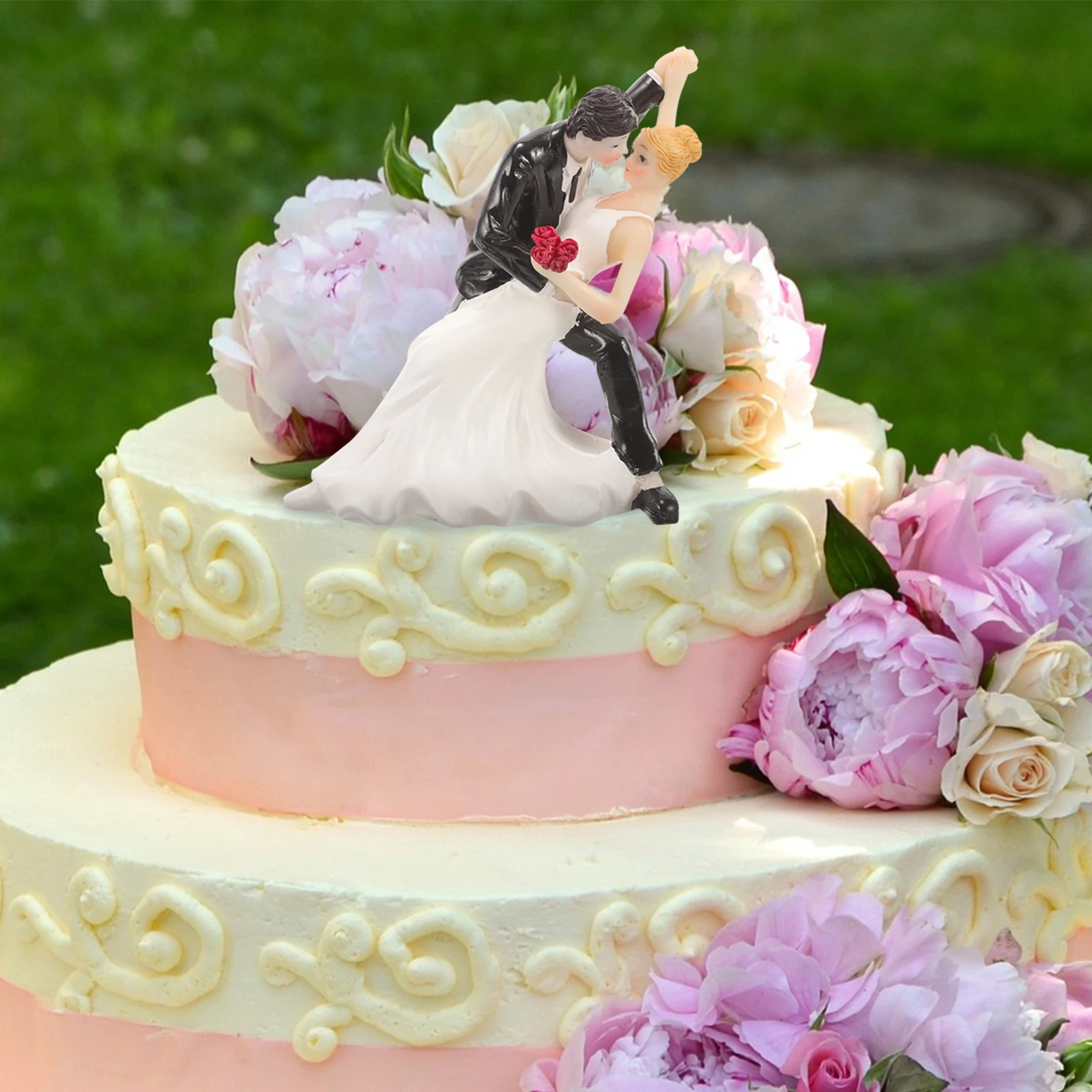 

1pc Wedding Cake Decoration Topper Figurines Bride Groom Theme Bridal Shower Party Cake Picks Durable Romantic Anniversary