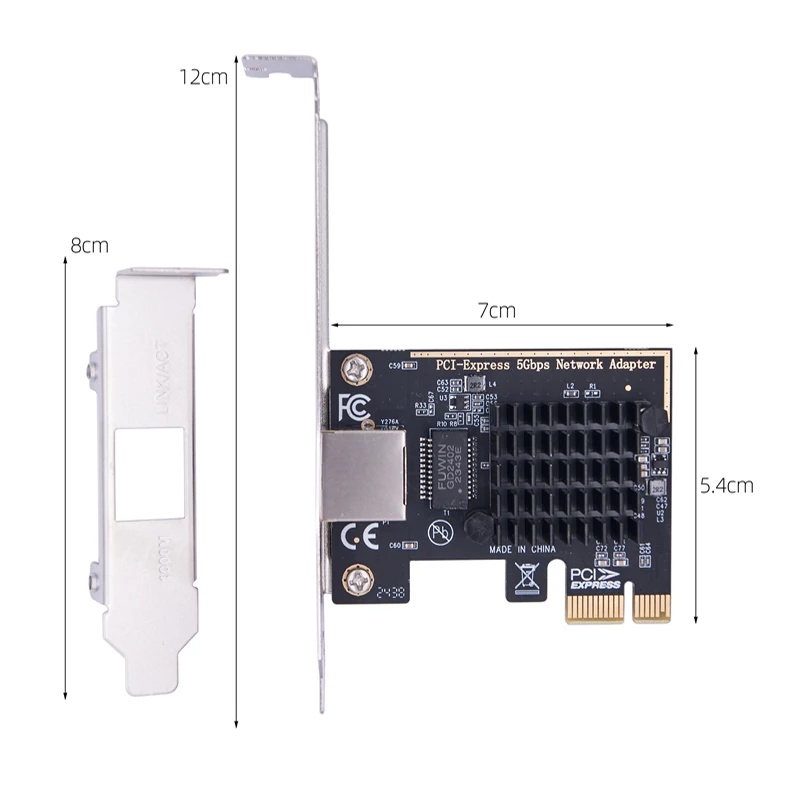 デスクトップ用の新しいギガビットイーサネットカード,pci express 3.1,x1からrj45,lan nic,5000mbps,1gbps,5gbps,rtl8126チップ