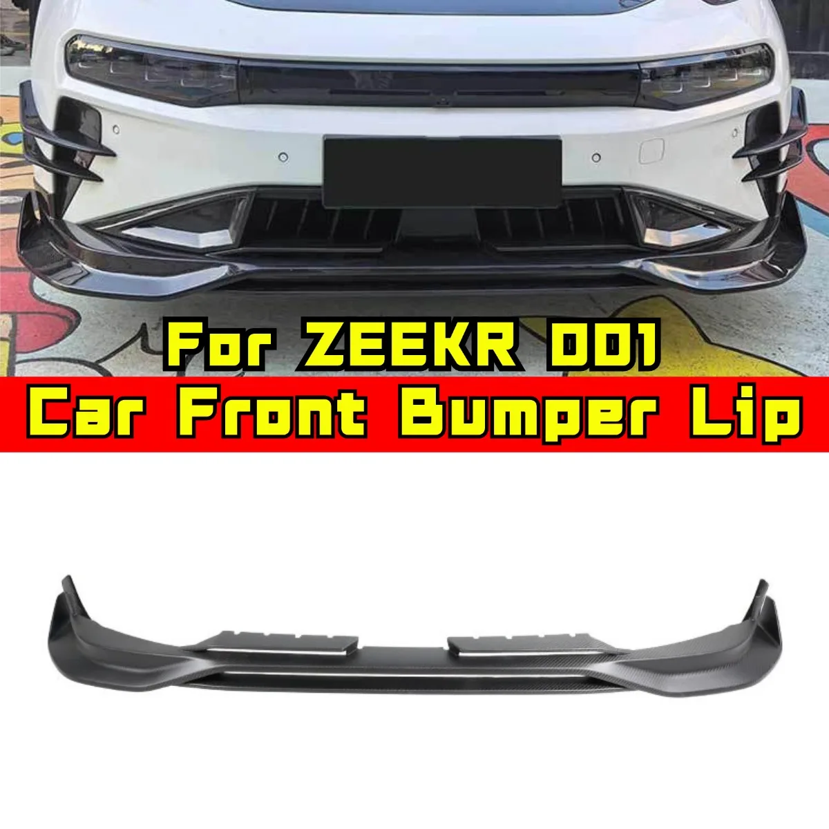 Real Carbon Fiber For ZEEKR 001 Car Front Bumper Lip Splitter Diffuser Body Kit Bumper Guard Protector Cover Car Accessories