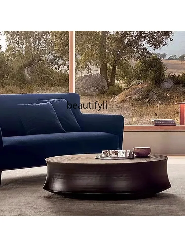 X Italian Minimalist Coffee Table Living Room Charming Style Small Apartment Pier Table Designer round Tea Table furniture
