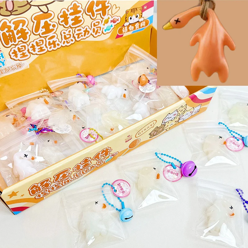 

5 шт., меняющие цвет жареные утки, автомобильное зеркало заднего вида, кулон, игрушки для снятия стресса, украшение интерьера автомобиля, подвески в виде жареных уток