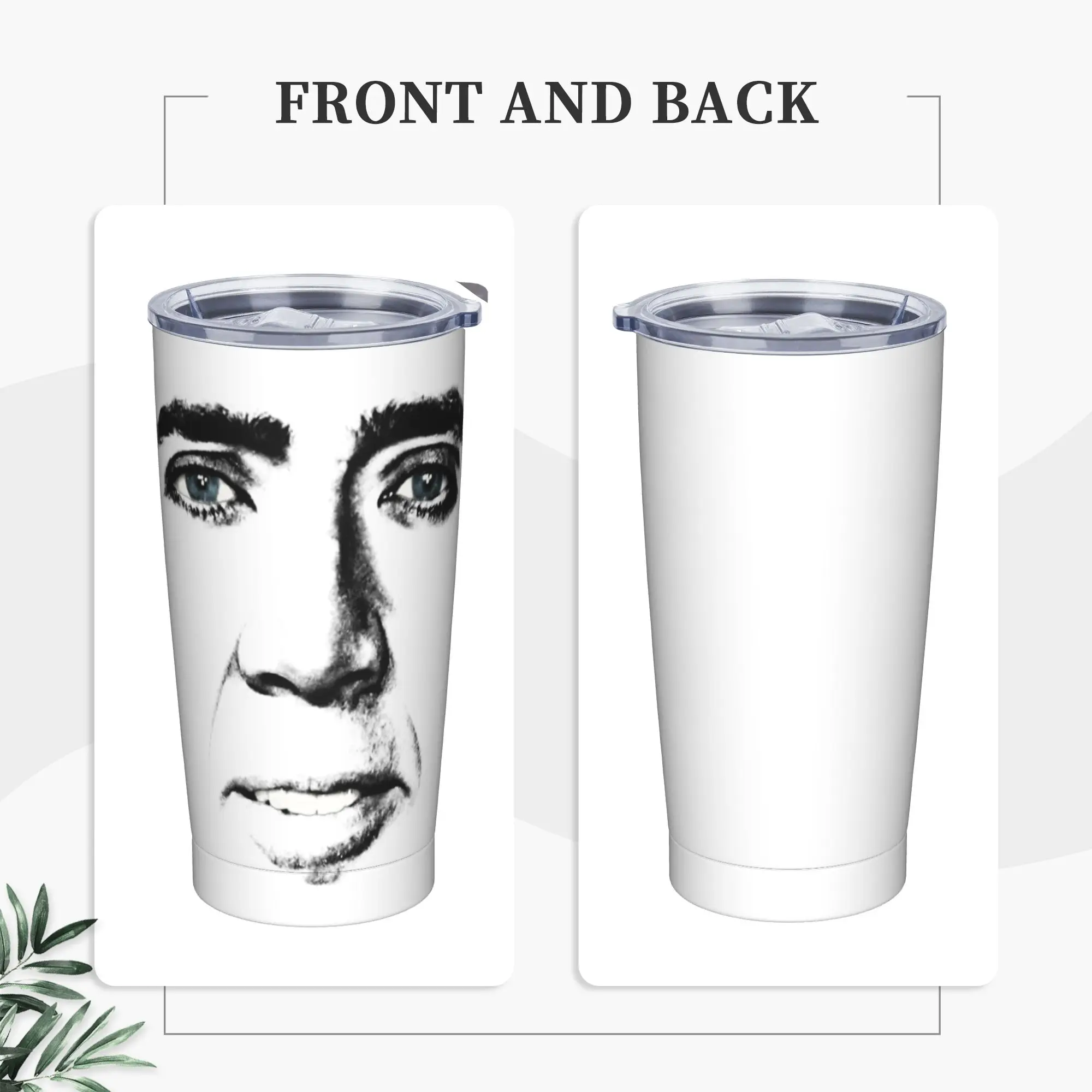 John Travolta Tumbler Vacuum Insulated Nicolas Cage Funny Meme Thermal Cup Vacuum Flask Travel Outdoor Mug Spill Proof, 20oz