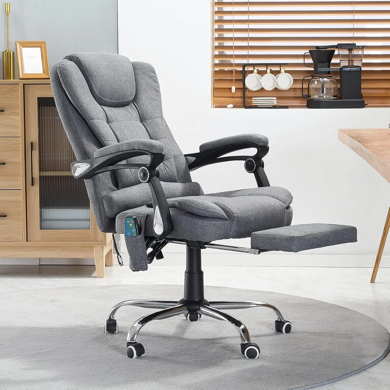 Massage Office Chair w/Heat Function&Footrest