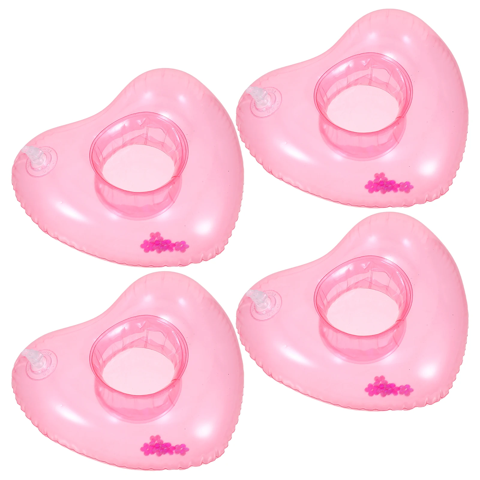 

4pcs Love Floating Inflatable Drink Holder Pool Beach Outdoor PVC Easy Inflation Stable Water Standing Creative