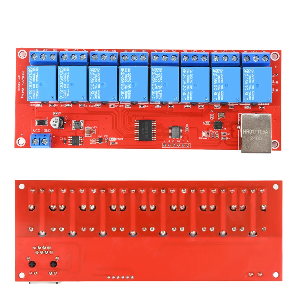 DC 5V/12V/24V 4/8 Channel TCPIP Network Ethernet Relay Module Switch LAN Control Smart Device Remote Control Trigger Relay Modu