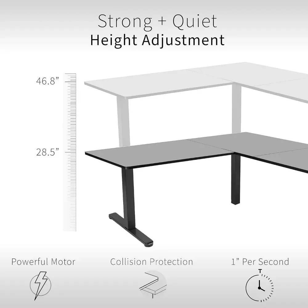 Bureau électrique à angle réglable, 63x55 pouces, recommandé