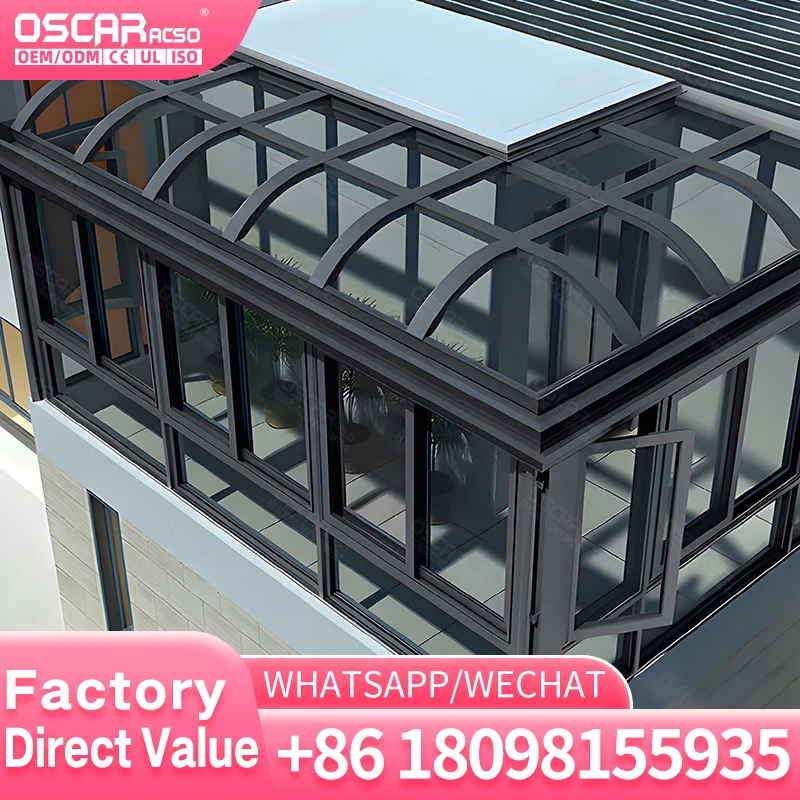 Aluminum Sunroom DIY Kits with Polycarbonate Panels for Patio Garden and Outdoor Deck Use in Europe and America Can Be Customize