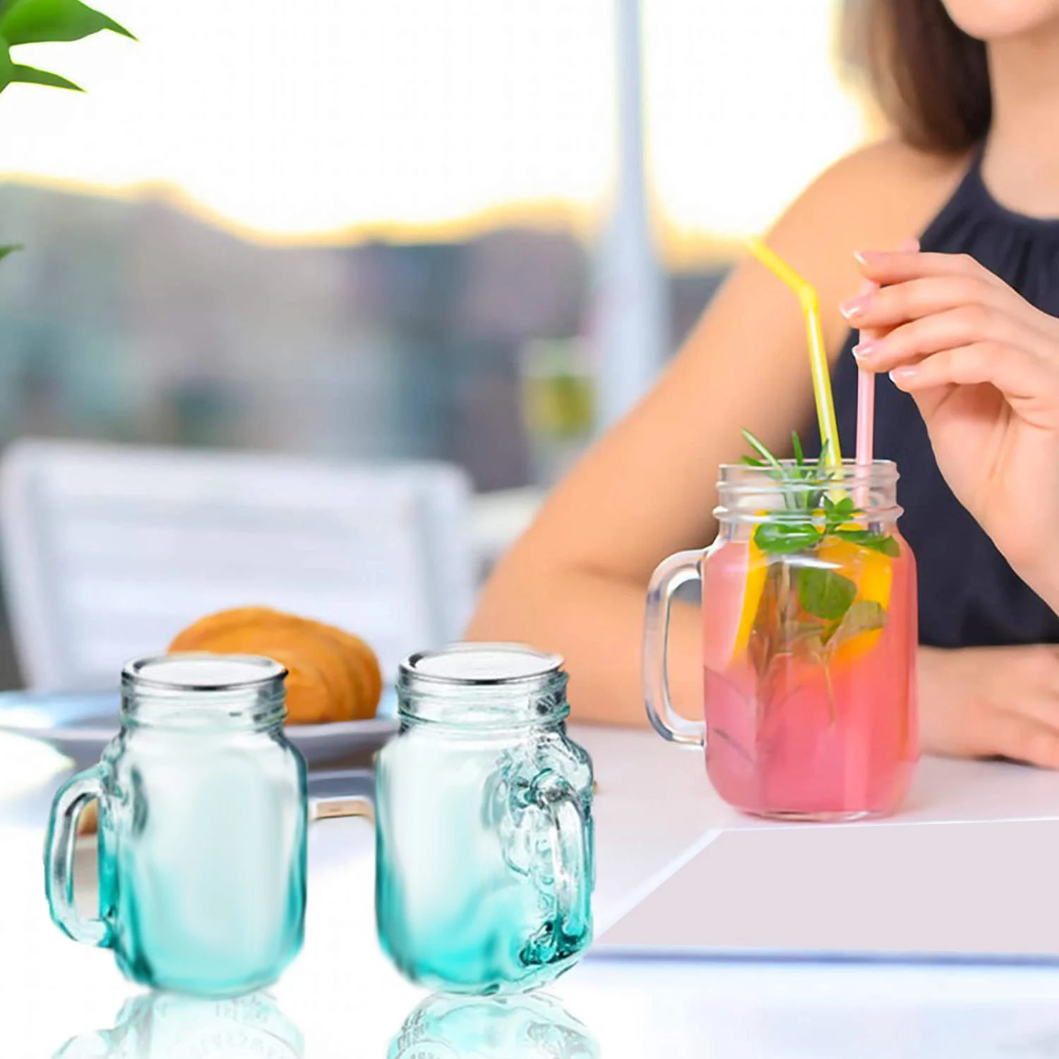 50 قطعة من أغطية تعليب الجرار ذات الفم العريض 86 مم، أغطية فضية من النوع المنفصل المقاوم للتسرب مع حلقات أختام من السيليكون الساخنة #2