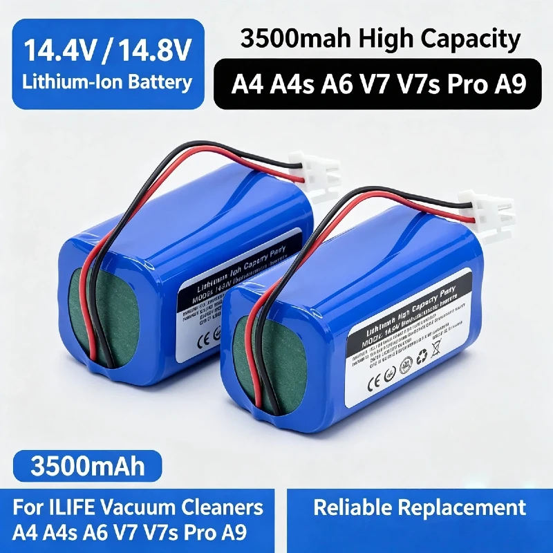 4S1P 14.8V 2600mAh / 3500mAh 18650 Li-Ion Battery Pack Replacement A4s A7 V7s Plus V55 Pro W400 A9s PX-B020 Robot Vacuum Cleaner